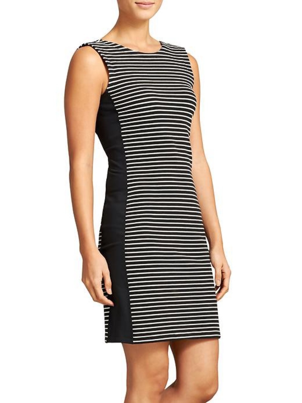 Athleta Black White Stripe Mala Tank Dress M